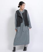 ヘリンボンウールシャギー　2wayベスト